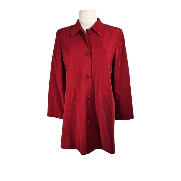 Hillary Charles Red Trench Coat - Picture 1 of 5